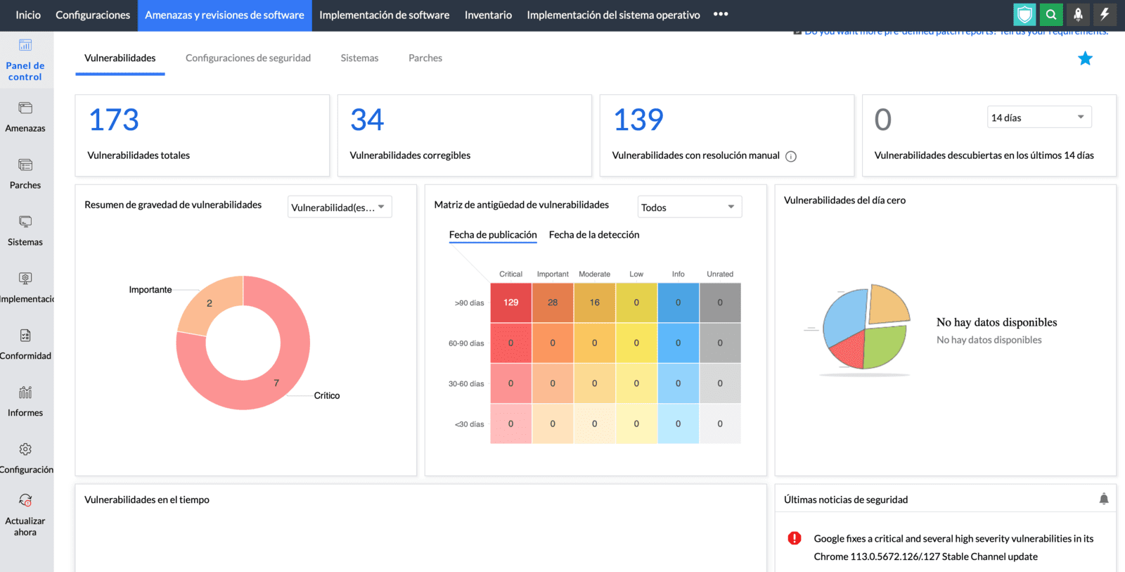 Interfaz Web ManageEngine Endpoint Central